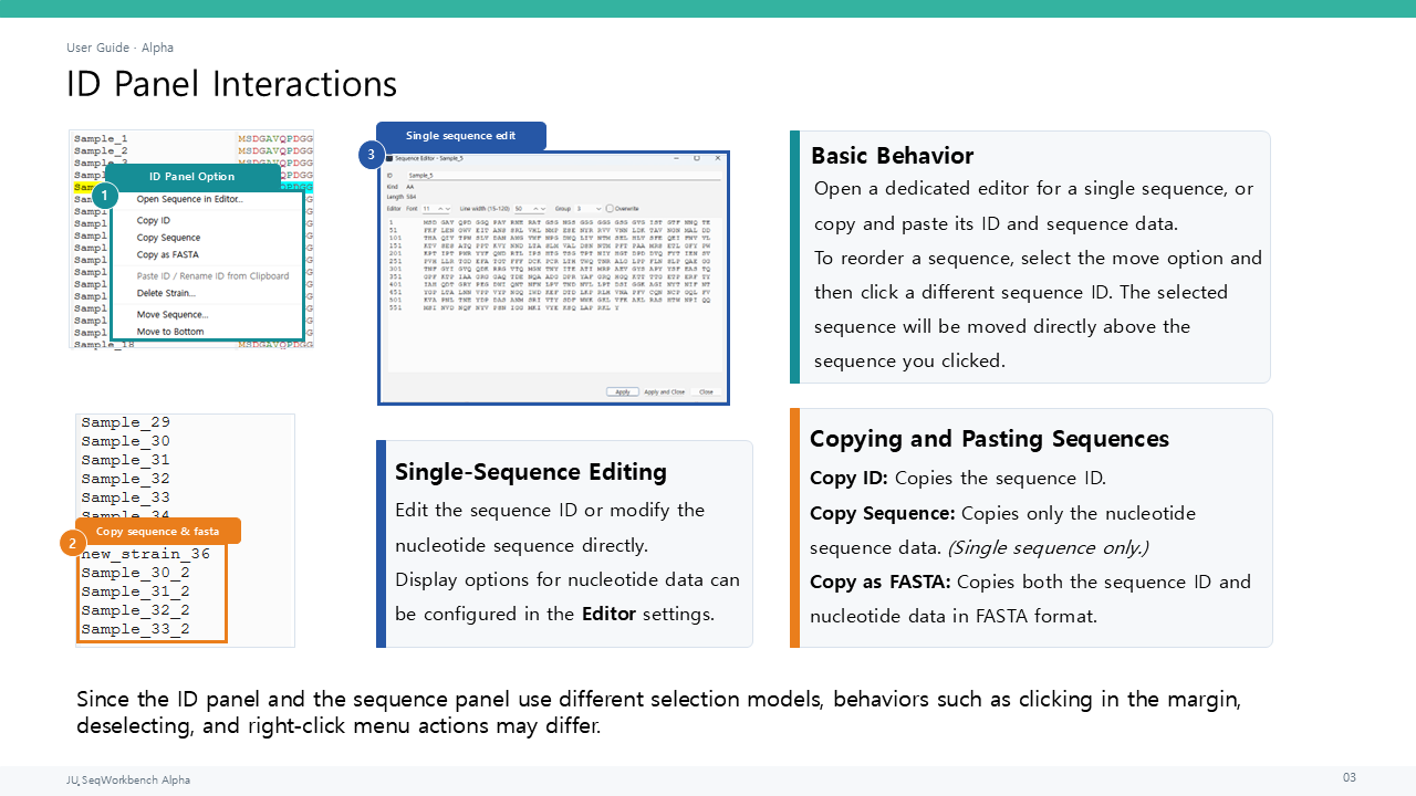 Editing Sequence ID option